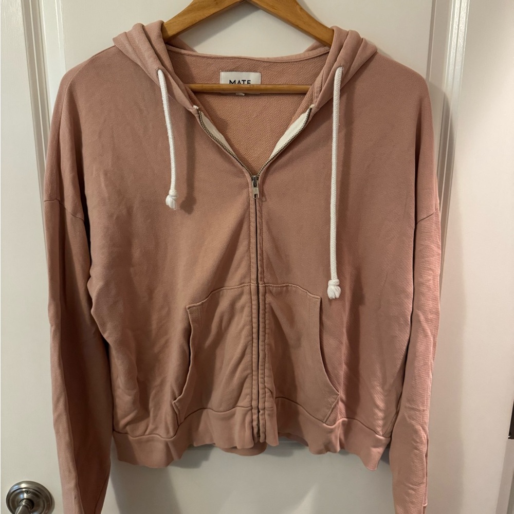 MATE the Label Dusty Pink Zip-Up Hoodie